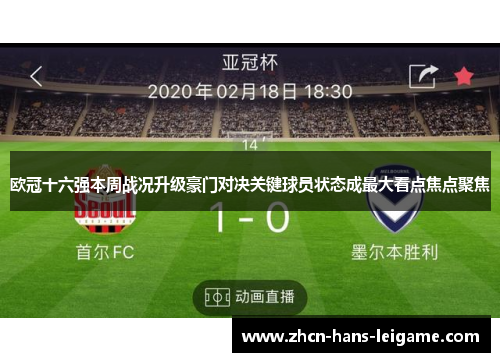 欧冠十六强本周战况升级豪门对决关键球员状态成最大看点焦点聚焦